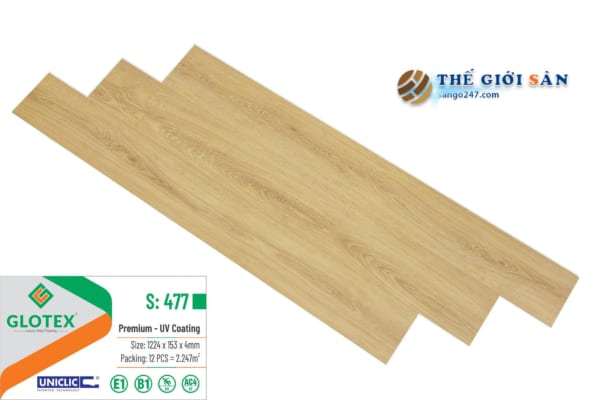 Sàn nhựa hèm khóa Glotex 4mm - S477 - Sàn gỗ 247